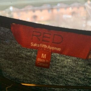 Sexy black top from Saks Fifth Ave- Red brand